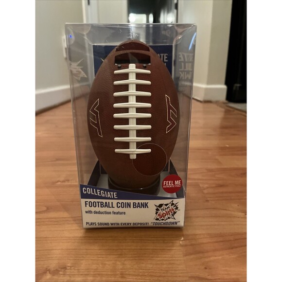 Other - Football Coin Piggy Bank Authentic Feel "Touchdown Sound" Virginia Tech Hokies